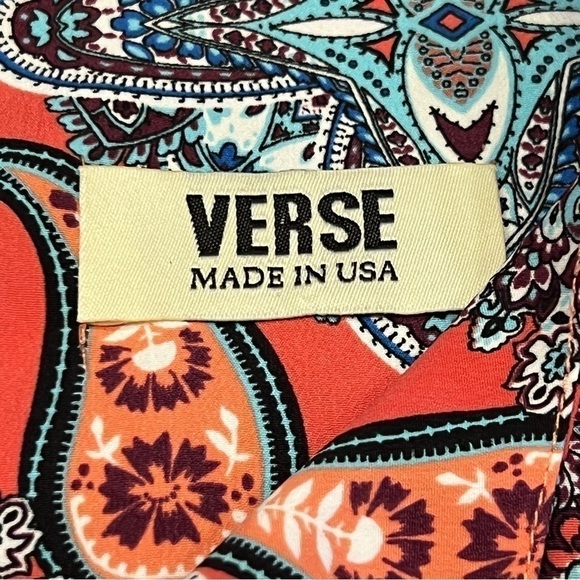VERSE WOMEN’S Paisley Print Split Neck Sleeveless Blouse, Size Large - Picture 2 of 13